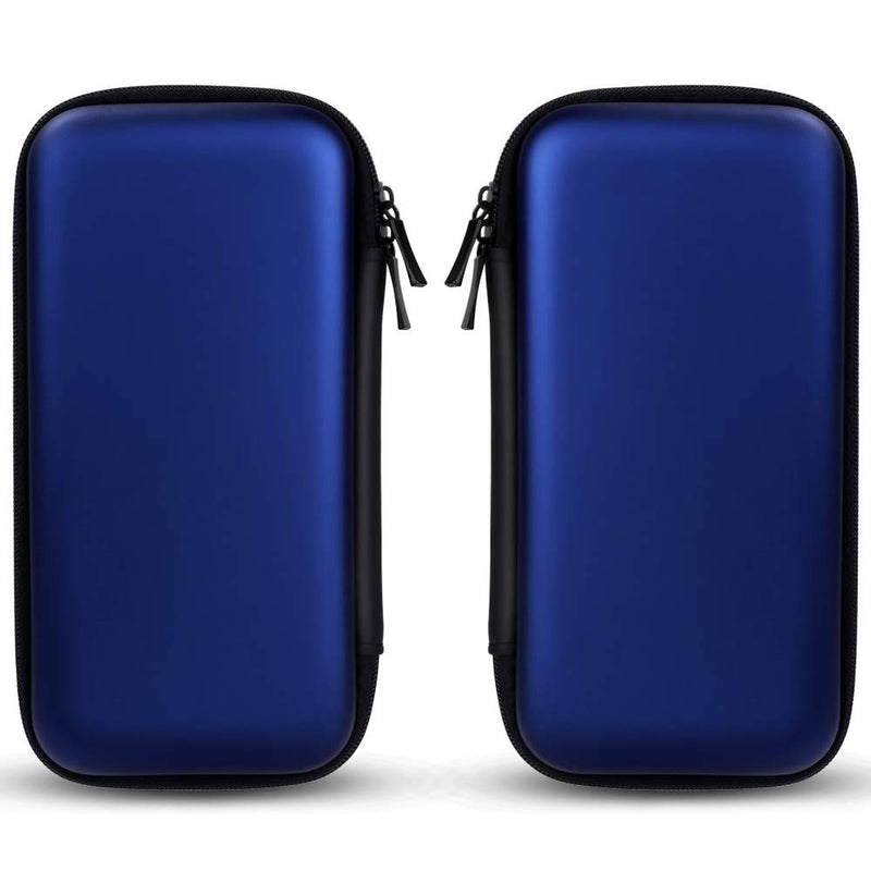  [AUSTRALIA] - iMangoo Shockproof Carrying Case Hard Protective EVA Case Impact Resistant Travel 12000mAh Bank Pouch Bag USB Cable Organizer Earbuds Sleeve Pocket Accessory Smooth Coating Zipper Wallet Navy Blue