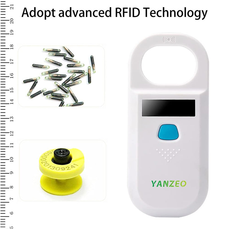  [AUSTRALIA] - Yanzeo AR180 Pet Microchip Scanner, RFID EMID Animal Handheld Reader,134.2kHz Pet ID Scanner Rechargeable Animal Chip Registration, Pet Tag Scanner FDX-B(ISO 11784/11785)