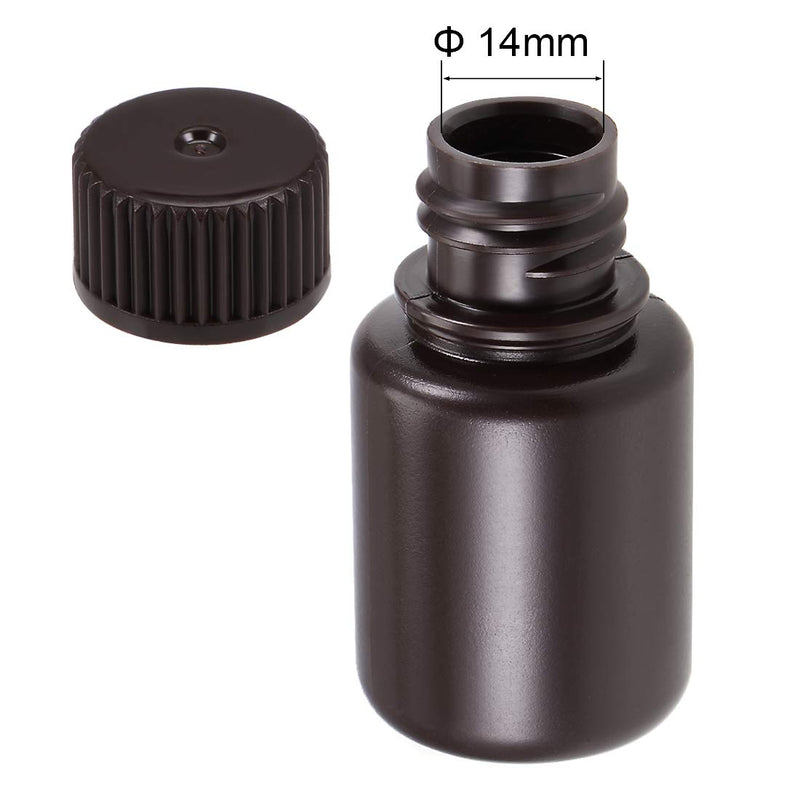  [AUSTRALIA] - uxcell Plastic Lab Chemical Reagent Bottle 25ml/0.85oz Small Mouth Sample Sealing Liquid Storage Container Brown 10pcs