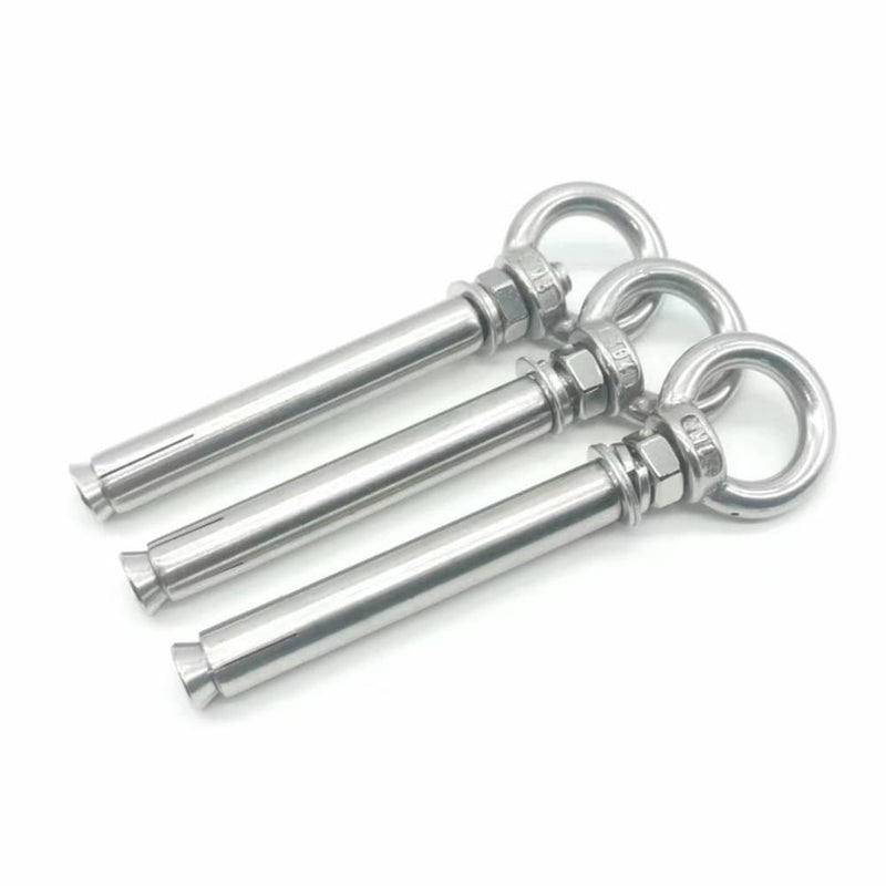  [AUSTRALIA] - Expansion Bolts Closed Hook Anchor Bolt Stainless Steel Expansion Screws Heavy Duty Anchor Fastener Eye Bolt M8x 100mm 3pcs (M8*100) M8*100