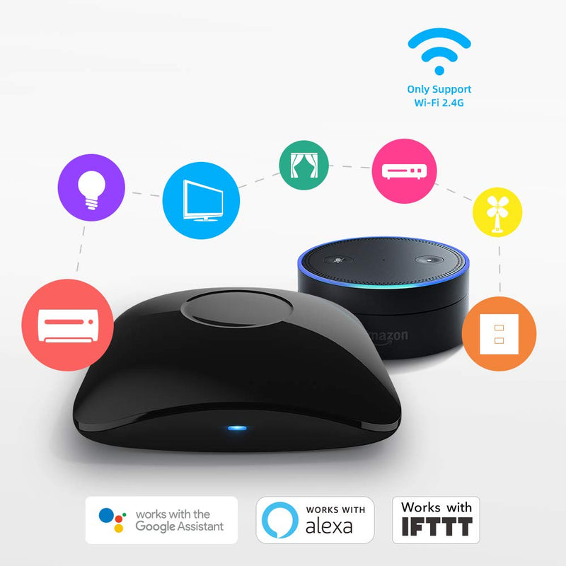  [AUSTRALIA] - BroadLink RM4 pro IR and RF Universal Remote, All in One Hub Code Learning Wi-Fi Remote Control for TV Air Conditioner STB Audio, Curtain Motor, Works with Alexa, Google Home, IFTTT