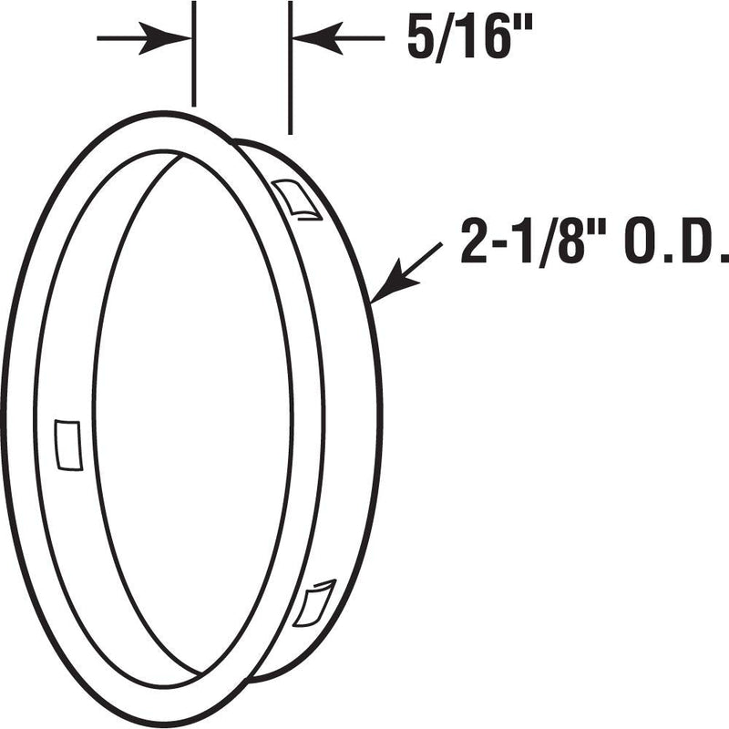  [AUSTRALIA] - Slide-Co Brass N 163138 Round Sliding Pull (2pk) – Stamped Steel Finish – Fits 1-3/4” Diameter Bi-Pass Closet Door Finger Holes – Universal Design –Easy to Install, Hardware Included