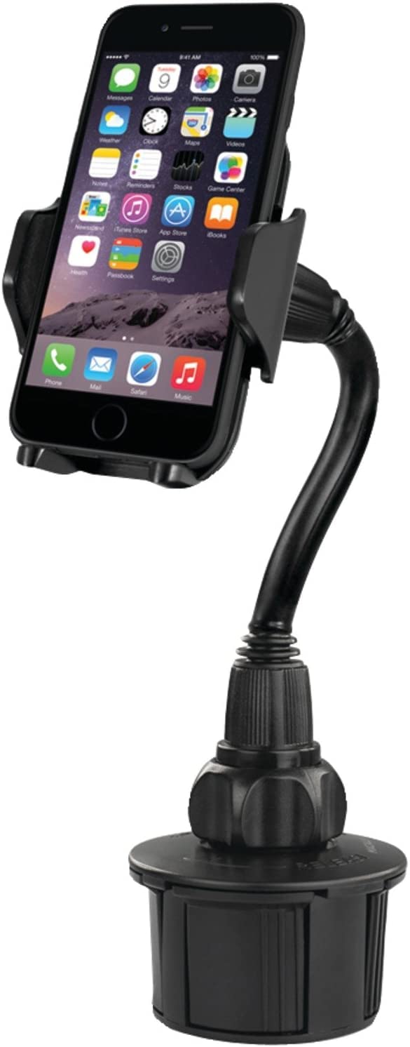  [AUSTRALIA] - Macally Car Cup Holder Phone Mount - Secure Cupholder Fit for Phones up to 4.1” Wide - Cup Phone Holder for Car with Flexible Gooseneck & 360° Rotatable Cradle - Cell Phone Cup Holder for Car