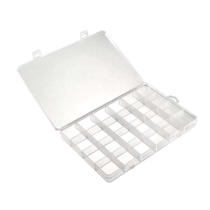  [AUSTRALIA] - uxcell Component Storage Box - PP Fixed 24 Grids Electronic Component Containers Tool Boxes Clear White 193x135x21mm