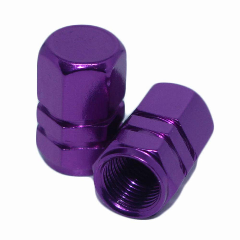 ReplaceMyParts Valve Stem Covers Caps Dustproof Airtight Seal Hexagon Design Outdoor All-Weather Leak-Proof Air Protection Light-Weight Aluminum Alloy (8 Pieces), Purple - LeoForward Australia