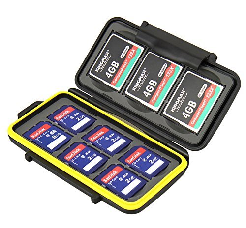  [AUSTRALIA] - JJC MC-SD6CF3 Rugged Water-Resistant Memory Card Case fits 3x CF / 6x SD Cards, Black