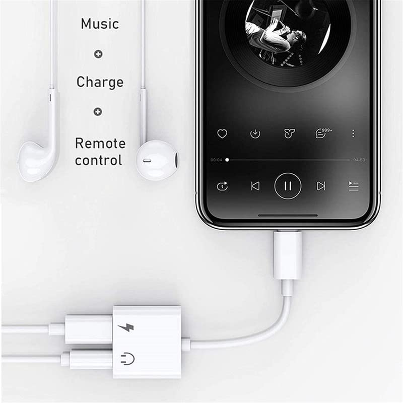  [AUSTRALIA] - 2 Pack Headphone Adapter for iPhone, [Apple MFi Certified] 2 in 1 Lightning to 3.5mm AUX Audio + Charger Splitter Compatible with iPhone 14/13/12/11/XS/XR/X 8/iPad, Support All iOS System