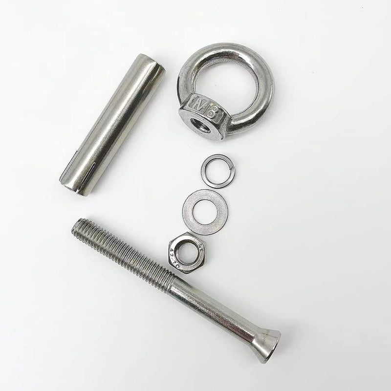  [AUSTRALIA] - 6Pack 304 Stainless Steel Expansion Bolt M6x80mm with Eyebolt Fastener Wall Concrete Brick Expansion Screw Closed Hook Anchor Bolt M6x80