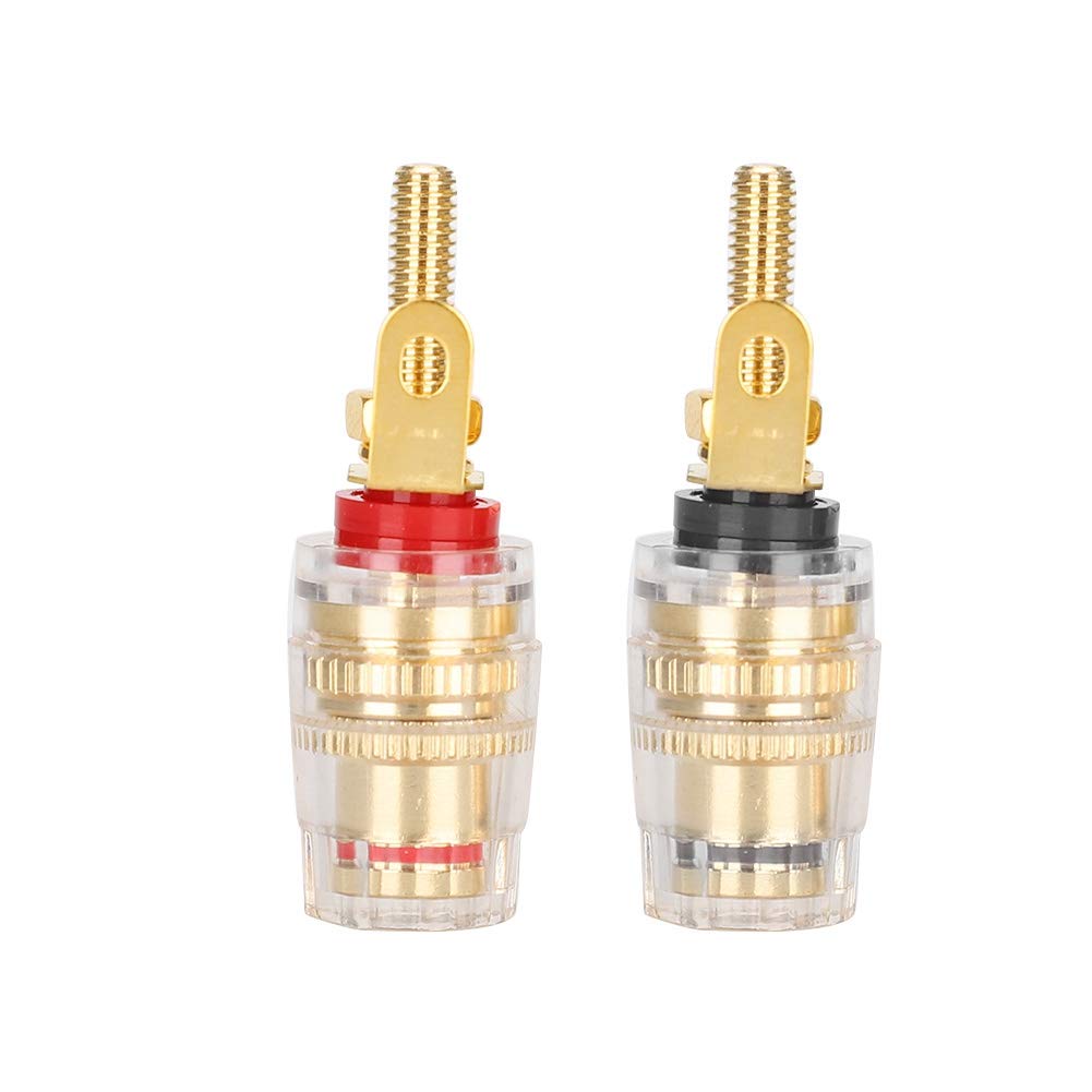  [AUSTRALIA] - Banana Socket Gold Plated Binding Post Nut Plug Connector Speaker Jack Adapter Audio Connector for Speaker Cables Connector Speaker Adapter Audio Connector