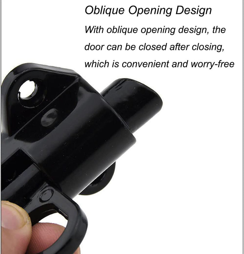  [AUSTRALIA] - Barrel Bolt Latch Automatic Self-Closing Slide Lock for Door ATTHW® 2 Pack 3 Inch Aluminum Alloy Sliding Gate Locks Security Spring Loaded Hardware for Rv, Window, Pet Cage, Shed, Warehouse - Black