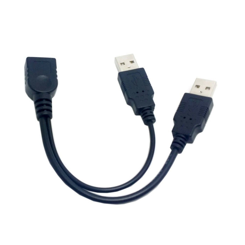  [AUSTRALIA] - CY USB 2.0 Female A to Dual A Male Extra Power Data Y Cable for 2.5" Hard Disk Black