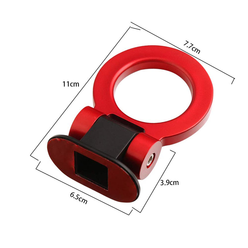  [AUSTRALIA] - idain Universal Ring Track Racing Style Decorative Trailer Tow Hook for Any Car SUV Truck Not Functional- ONLY for Decoration(Red)
