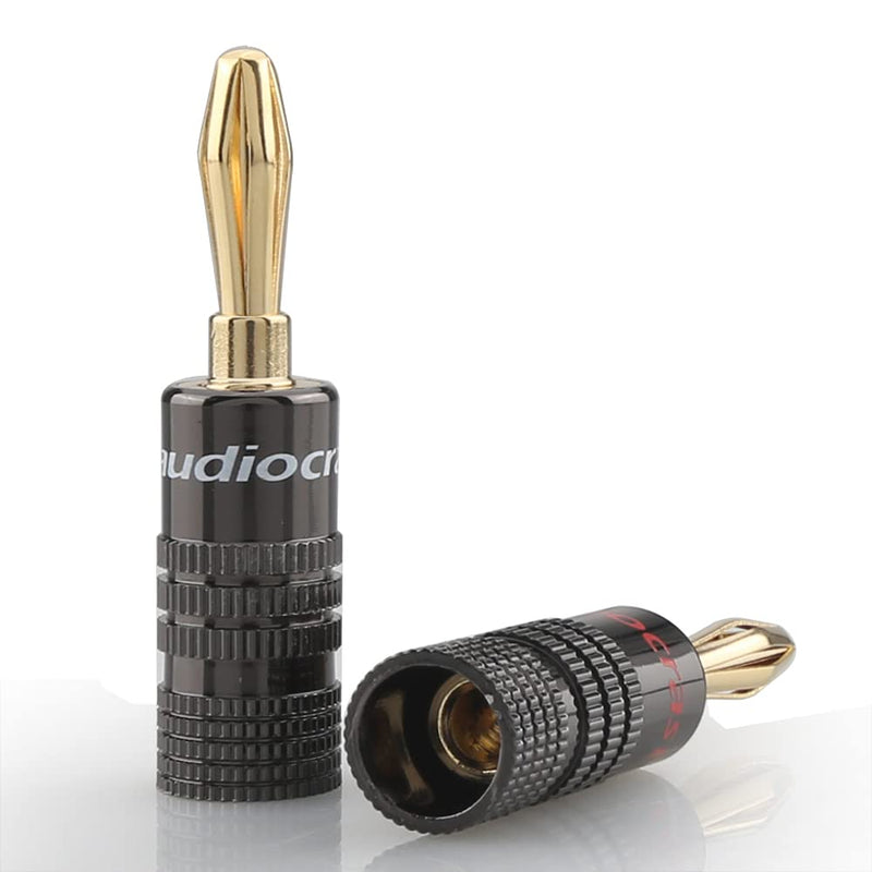  [AUSTRALIA] - Tertullus 4PCS 24K Gold Plated Speaker Banana Plugs Adapter,Closed Screw Speaker Connectors Plugs for Speaker Wire, Wall Plate, Home Theater, Audio/Video Receiver, Amplifiers and Sound Systems