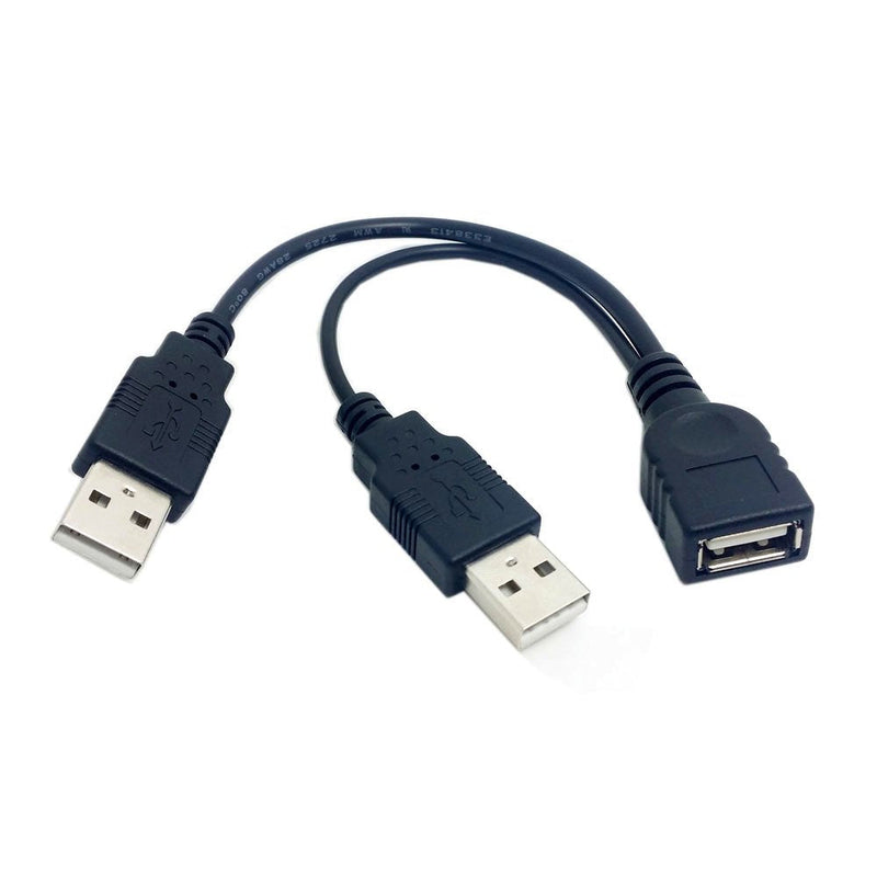  [AUSTRALIA] - CY USB 2.0 Female A to Dual A Male Extra Power Data Y Cable for 2.5" Hard Disk Black