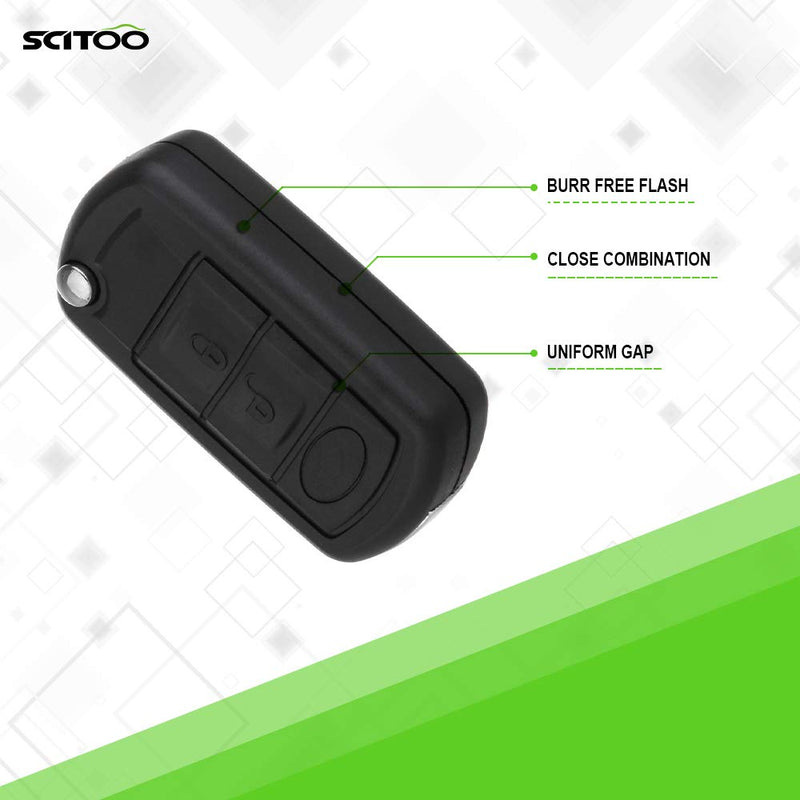  [AUSTRALIA] - Scitoo Keyless Entry Kit, 2 PCS Remote Key Fob Keyless Flip Entry 3 Buttons Replacement fit Land Rover LR Range Rover Sport 433MHz