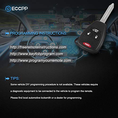  [AUSTRALIA] - ECCPP Replacement fit for Keyless Entry Remote Key Fob Case Chrysler Pacifica Sebring 200/ Dodge Nitro Avenger Caliber/Jeep Liberty Patriot Compass Wrangler OHT692713AA OHT692427AA (Pack of 1)
