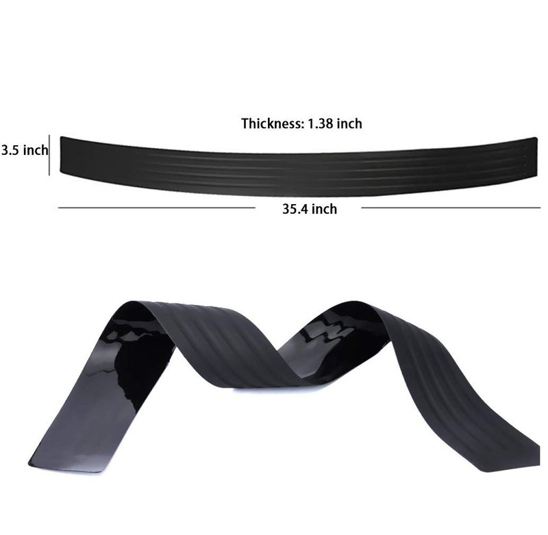  [AUSTRALIA] - WeTest Upgraded Rear Bumper Protector Guard Universal Black Rubber Scratch-Resistant Trunk Door Entry Guards Accessory Trim Cover for SUV/Cars(35 Inch) (LJ-ZSX-102903)