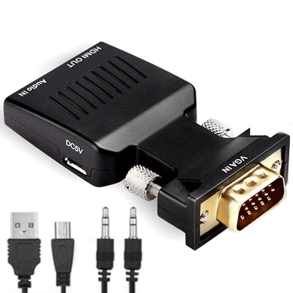  [AUSTRALIA] - JacobsParts VGA to HDMI Adapter with Audio PC to TV Monitor Projector 1080P Active Converter