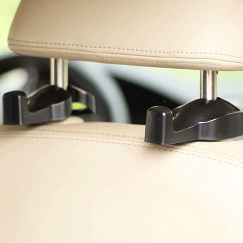  [AUSTRALIA] - IPELY Universal Car Vehicle Back Seat Headrest Hanger Holder Hook for Bag Purse Cloth Grocery (Black -Set of 2). … Black