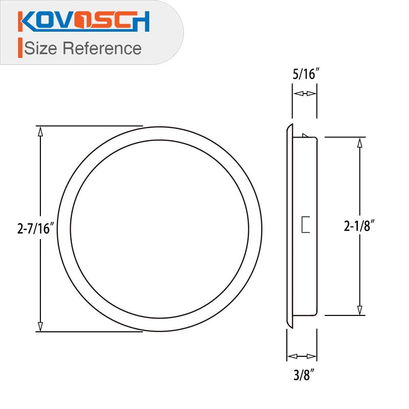  [AUSTRALIA] - KOVOSCH 8 Pack Closet Door Finger Pull Black - 2-1/8” Round Sliding Closet Finger Door Pulls, Easy Snap in Installation Black - 8 Pack