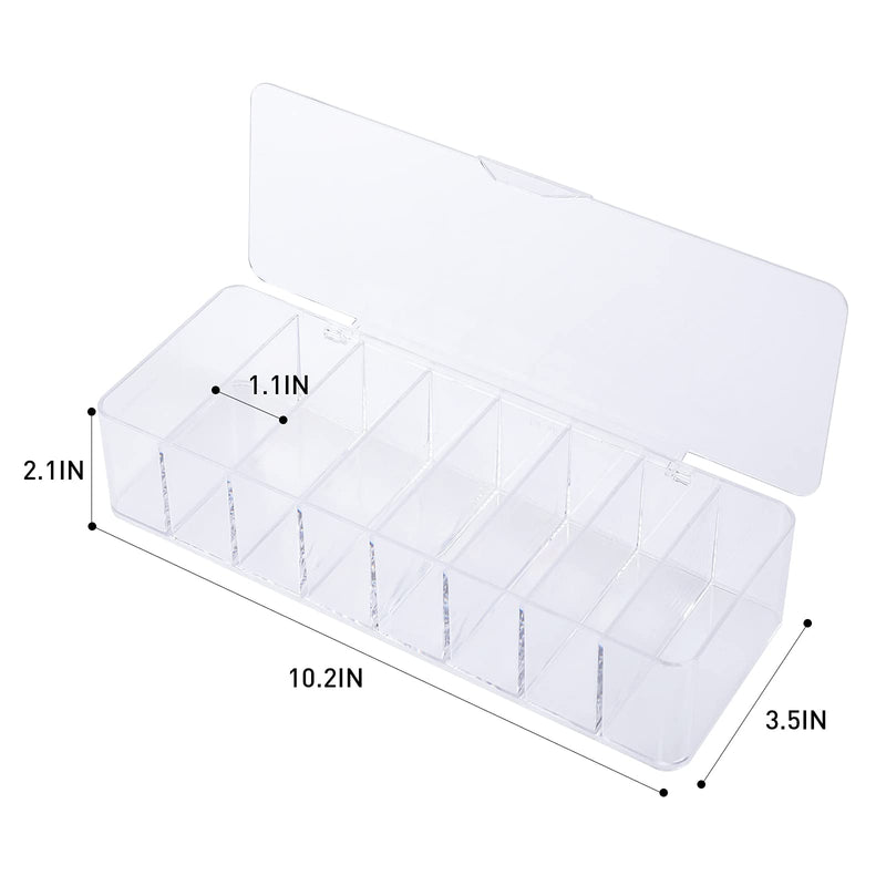  [AUSTRALIA] - Yesesion Plastic Cable Management Box Set with Lid and 20 Wire Ties, Portable Clear Power Cord Electronics Organizer with 8 Compartments, Desk Drawer Accessories Storage for Office Supplies (2 Pack) Type B-2 PACK