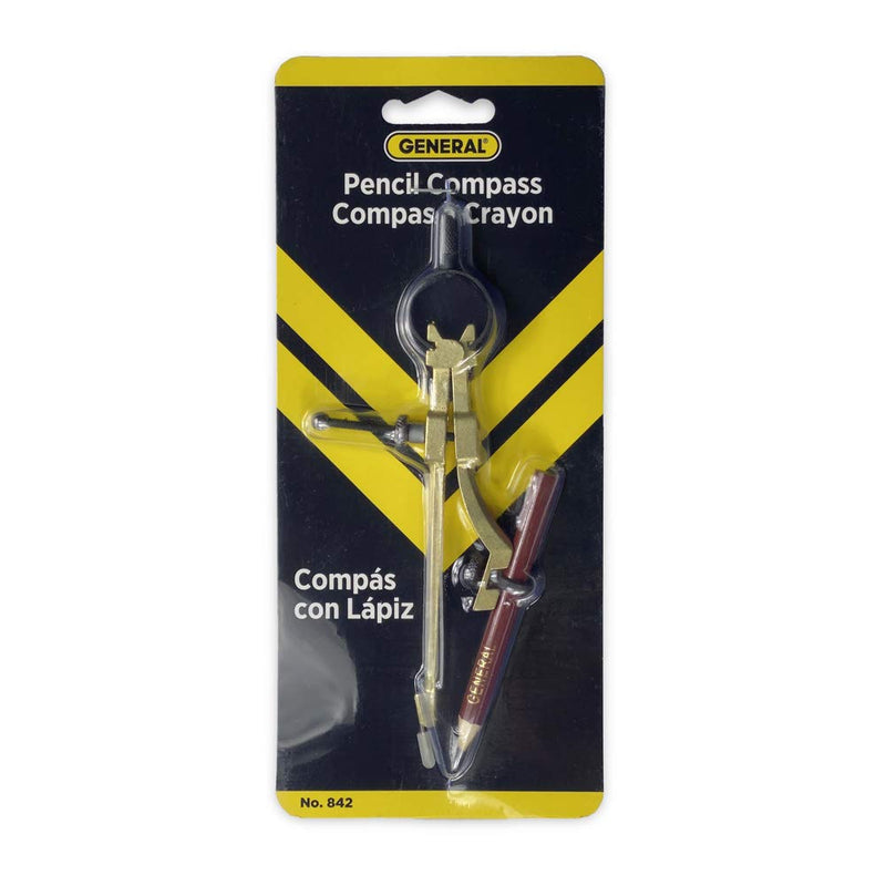 General Tools 842 Precision Pencil Compass, includes pencil , Yellow - LeoForward Australia