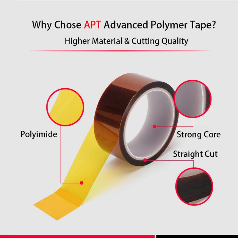  [AUSTRALIA] - APT, 1 mil Thick Polyimide Adhesive Tape, HighTemperature and Heat Tape, for Masking, Soldering, Electrical, 3D Printer Application. (1"x 36 yds) 1"x 36 yds