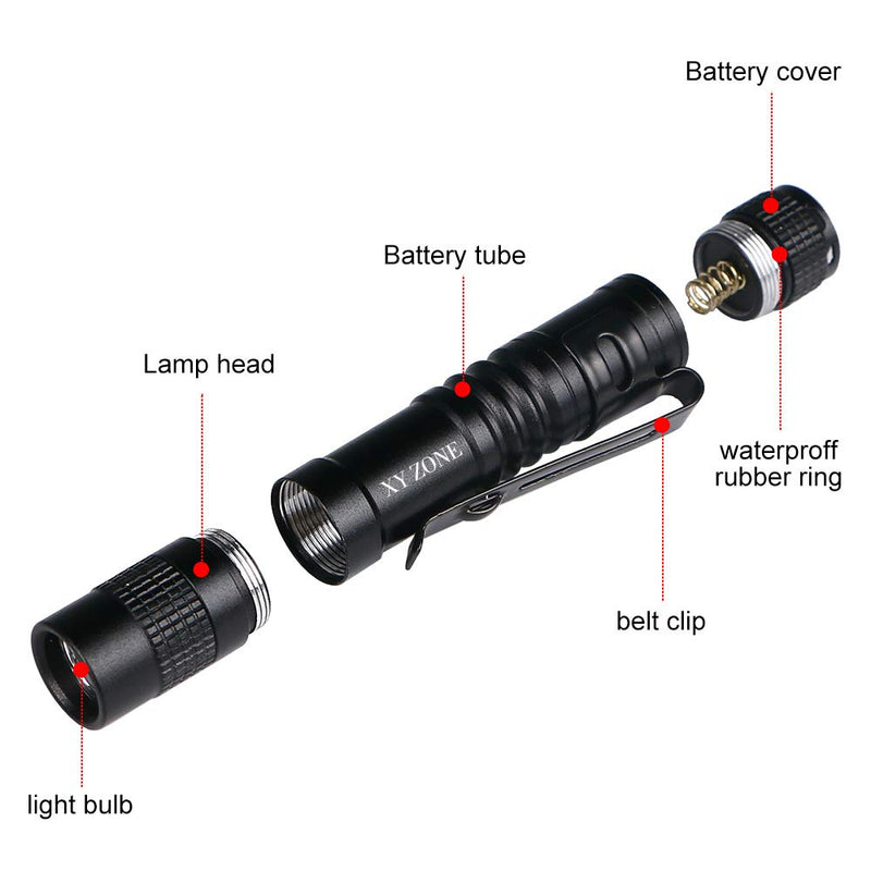 XY ZONE Ultra Slim LED Flashlights XP-1 XPE-R3 1000LM Mini Clip Lamp Penlight Torch Powered by 1 x AAA 5Pcs (Battery not include) Version 1 - LeoForward Australia