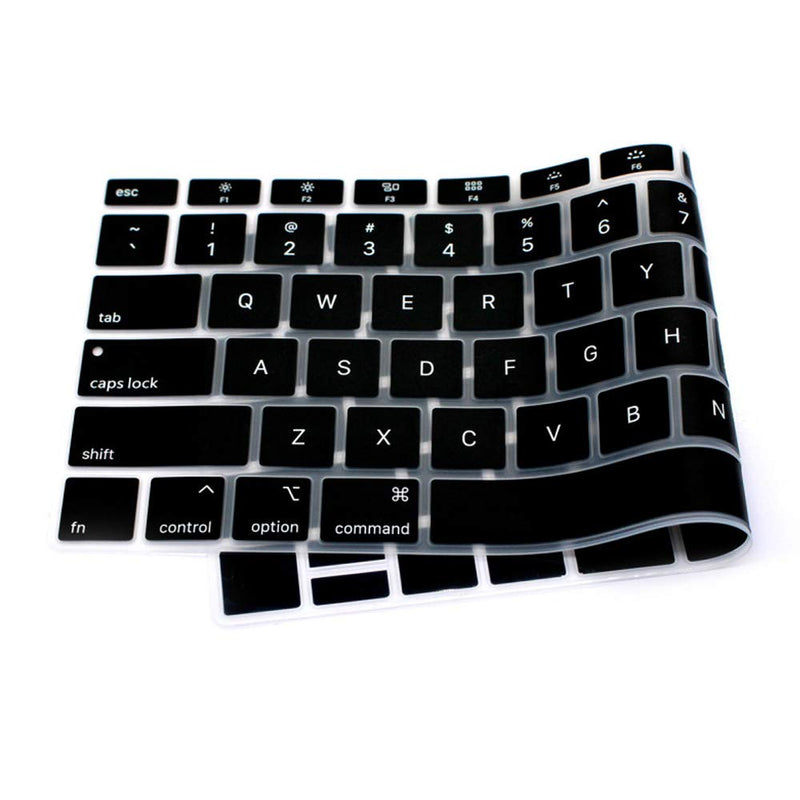 ProElife Premium Keyboard Cover Ultra Thin Silicone Keyboard Protective Skin for 2018 2019 MacBook Air 13" 13.3-Inch with Touch ID (A1932 US Layout) (NOT FIT for 2020 Version) (Black) For 2018-2019 Air 13'' A1932 Black - LeoForward Australia