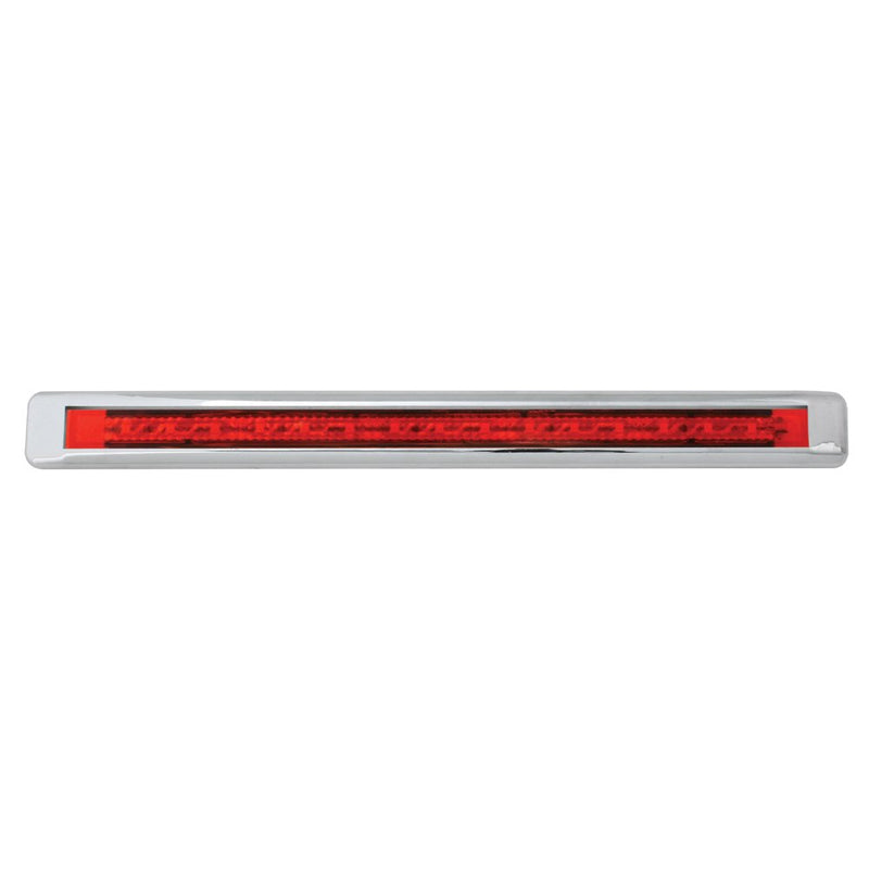  [AUSTRALIA] - Grand General 76125 Red 12" Ultra Thin Surface Mount 15-LED Marker and Clearance Sealed Light Bar with Chrome Plastic Bezel