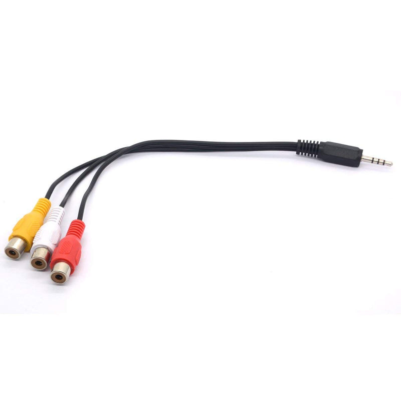 3.5 to RCA Audio Splitter Cable, 3.5mm Mini 1/8" TRS Stereo Male to 3 RCA Female Jack Adapter Cord - 25cm (3.5mm Male Straight to 3RCA Female) - LeoForward Australia