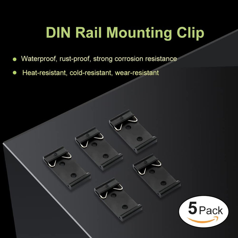  [AUSTRALIA] - 5PCS Din Rail Mount Clip 35mm 1.08 Width Universal DIN Rail Mounting Clip Mounting Bracket Aluminum Alloy Solid State Relay Clip for Switch, Relay Mounting DIN Rail Mounting Bracket 1.08 Width DIN Rail Mounting Clip