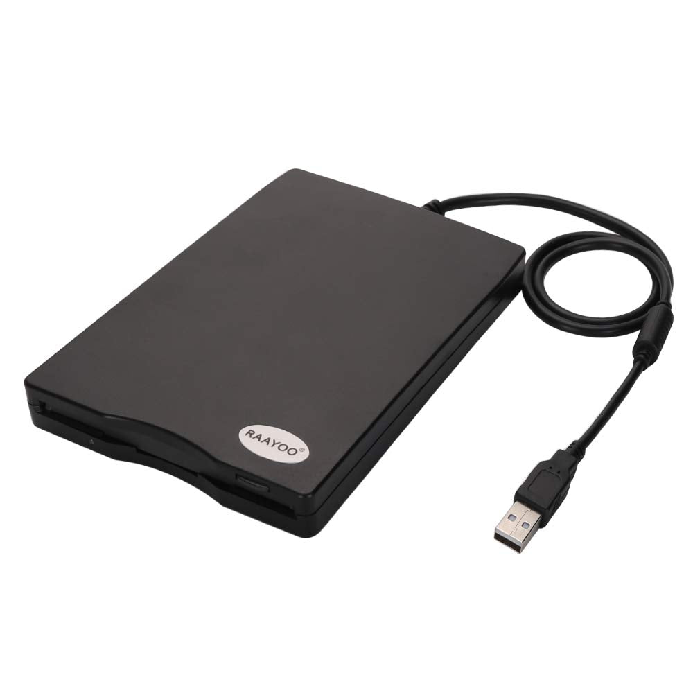  [AUSTRALIA] - USB External Floppy Disk Reader Drive, 3.5" Portable 1.44 MB FDD Diskette Drive for Windows 7/8/2000/XP/Vista PC Laptop Desktop Notebook Computer and 5pcs Adhesive Black Hook and Loop Tape-(Black)