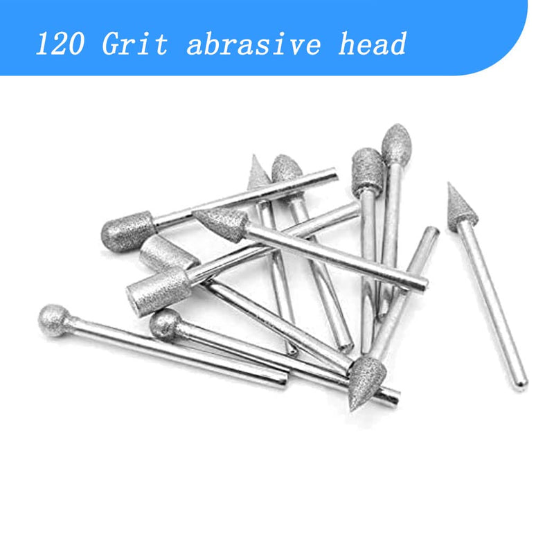  [AUSTRALIA] - Luo ke 20 Pcs 𝐃𝐢𝐚𝐦𝐨𝐧𝐝 𝐁𝐮𝐫𝐫 𝐒𝐞𝐭, 1/8 Inch Shank Stone Carving Bits For Dremel Rotary Tools