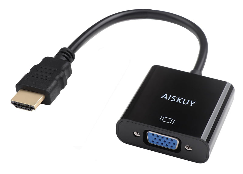  [AUSTRALIA] - AISKUY HDMI to VGA Adapter, Gold-Plated 1080P HDMI to VGA with Audio Converter for Chromebook, Xbox, TV Box, Projector, HDTV, Raspberry Pi, Roku etc HDMI VGA