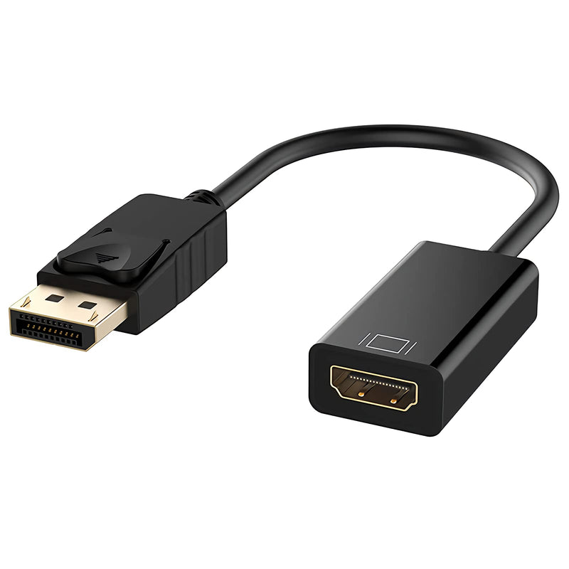  [AUSTRALIA] - 1080P DisplayPort to HDMI Adapter, Gold-Plated DP Display Port Male to HDMI Female Converter 60Hz Compaitible with PC, Laptop, Dell, HP, Monitor, HDTV, Projector and More -Black 1 Black