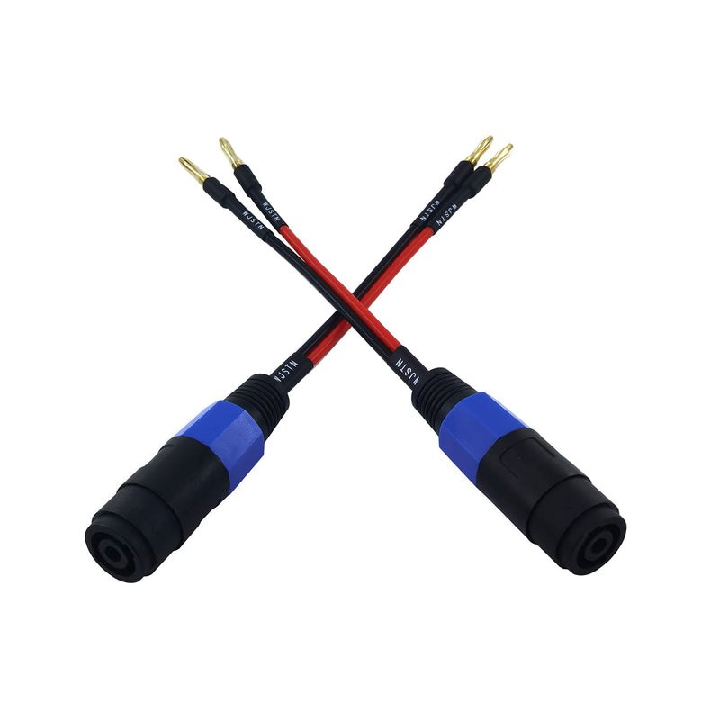  [AUSTRALIA] - WJSTN Banana Plugs to speakon Speaker Adapter Cablespeakon to Banana Plug Cable 12awg 6in/2 Pack