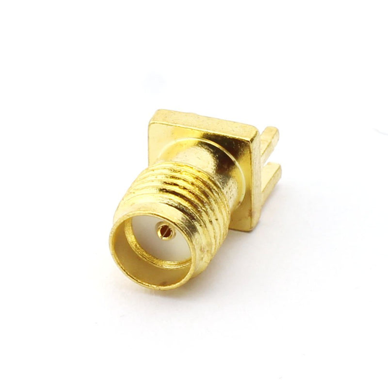  [AUSTRALIA] - Maxmoral 2PCS SMA Female PCB Panel Edge Mount Plug with 4 Pins Stand Straight Connector RF Coax Coaxial Adapter