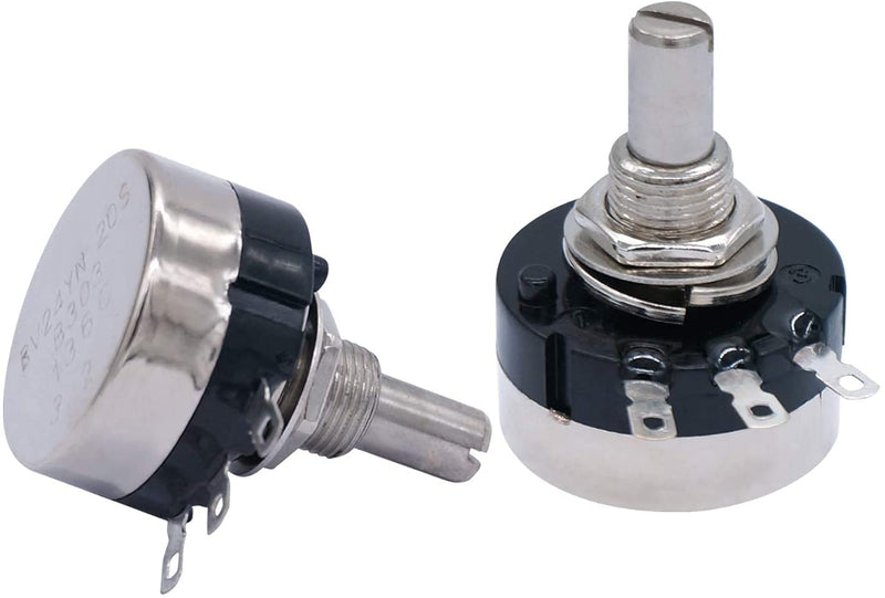  [AUSTRALIA] - Taiss 2pcs RV24YN20S 5K Potentiometer Single Turn Carbon Film Rotary Taper Potentiometer Used for Inverter speed regulation. Motor speed control + 2pcs A03 knob + 2pcs dials (B502 5K ohm) B502 5K ohm