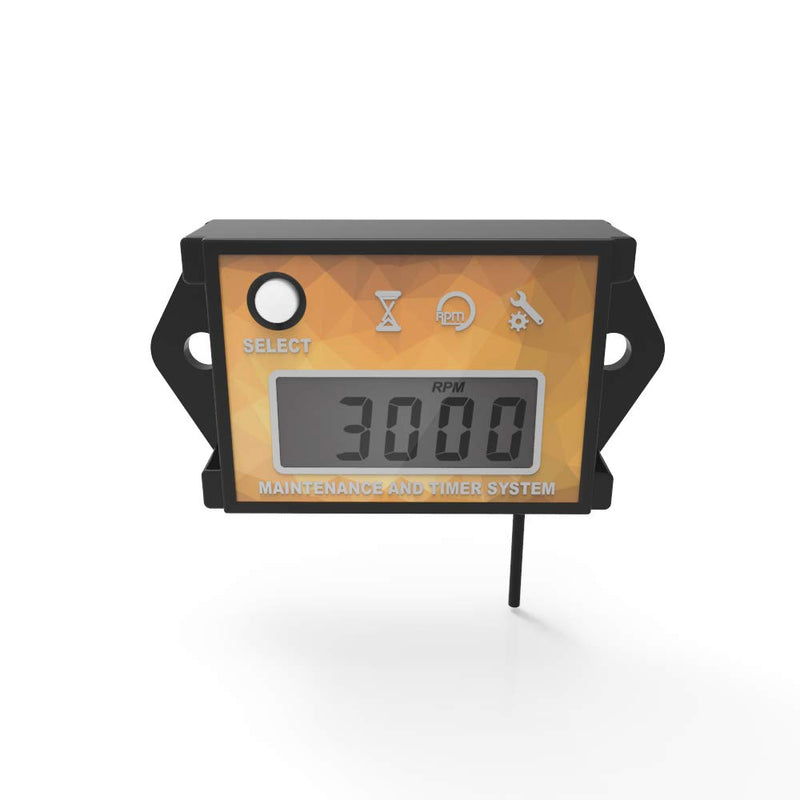  [AUSTRALIA] - Runleader Digital Hour Meter Tachometer, Maintenance Reminder, Max RPM Recall, User Shutdown, Use for ZTR Lawn Mower Tractor Generator Marine Outboard ATV Jetski Motor and Gas Powered Equi(Yellow)