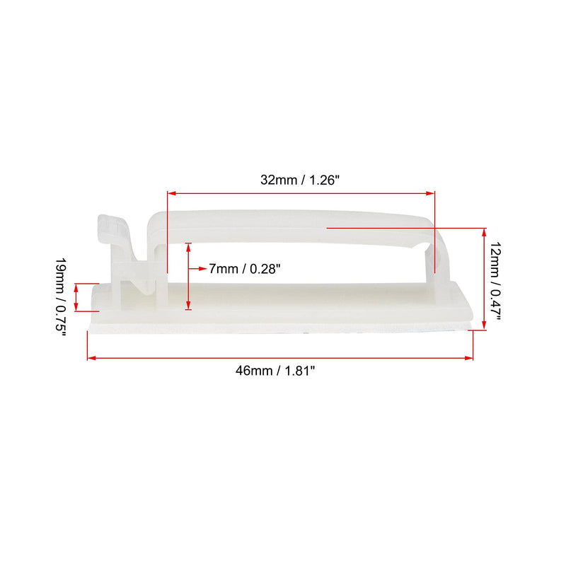  [AUSTRALIA] - uxcell Nylon Adhesive Cable Clip Wire Clamp Organizer Holder Inner Size 32x7mm White 20pcs