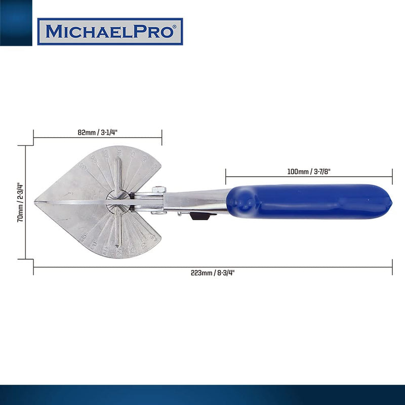  [AUSTRALIA] - MichaelPro MP010021 Premium Multi Angle Miter Shear Cutter 45 Degree To 135 Degree Cutting Angle, Use on Wood, Vinyl, Trim, Base, Shoe Molding, Trunking/Wire Troughs, Plastics/Rubber, Soft-Cut Corners