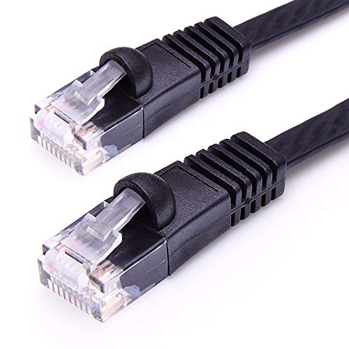  [AUSTRALIA] - 35ft (10.7M) Cat6 Flat Ethernet Cable 35 Feet (10.7 Meters) Gigabit LAN Network Cable RJ45 High Speed Patch Cord for Xbox, PS4, PS3, Modem, Router, LAN, Switch Compatible Cat5e/Cat6 Network, Black 35ft 1 Pack