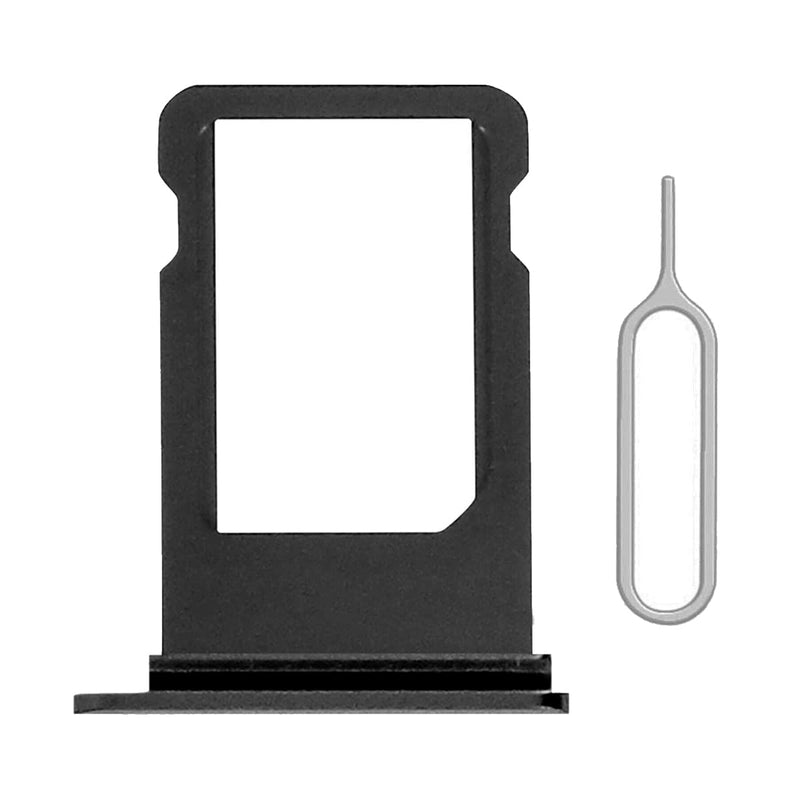  [AUSTRALIA] - Perzework Single SIM Card Tray Holder Slot Replacement for iPhone SE 2020 / SE 2022/8 (Black) with Waterproof Rubber Ring and Eject Pin Black