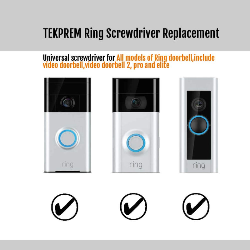  [AUSTRALIA] - Ring Screwdriver Replacement,TEKPREM Screwdriver for Ring Doorbell Battery Change & Wifi Password Reset Access, Fit for All Ring Doorbells include Video Doorbell, Video Doorbell 2, Pro and Elite