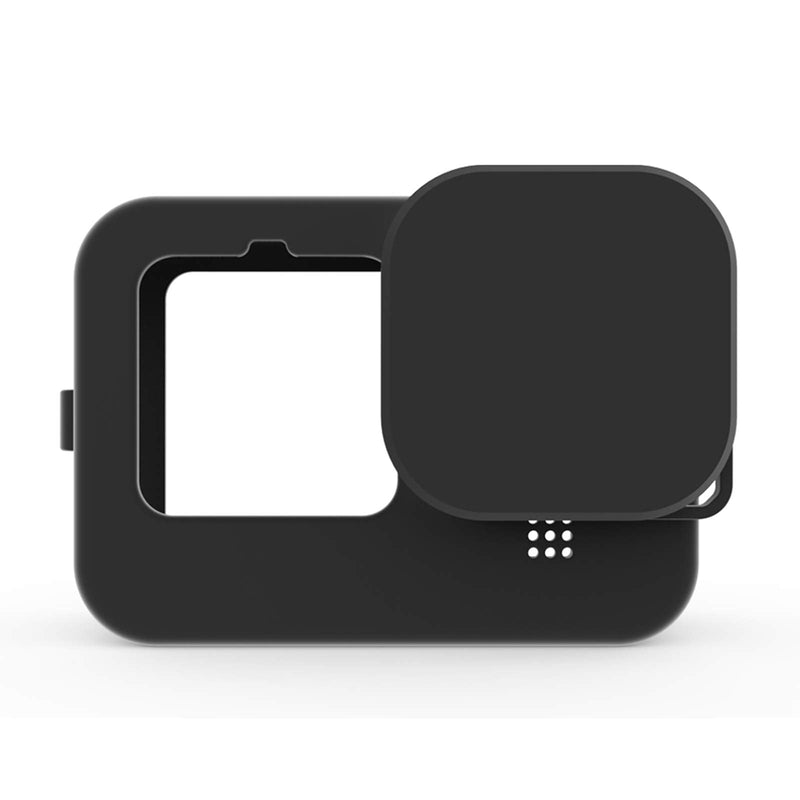  [AUSTRALIA] - OneCut Silicone Case for Gopro Hero 9 Silicone Shell Protective Cover Action Video Camera Lens Cap for Hero 9 Sports Camera Accessories (Black) Black