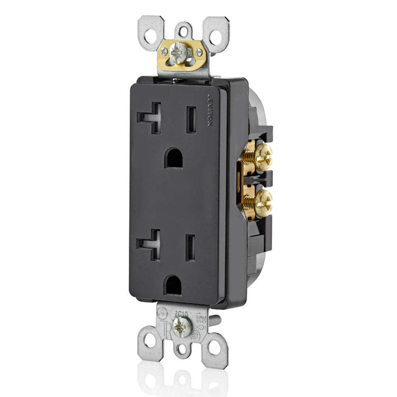  [AUSTRALIA] - Leviton T5825-E 20 Amp, Tamper-Resistant, Decora Duplex Receptacle, Residential Grade, Black