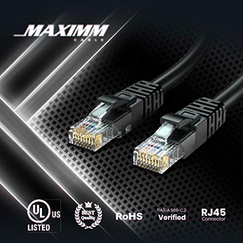  [AUSTRALIA] - Ethernet Cable 50 ft CAT6 High Speed Internet Network LAN Patch Cable Cord (50 feet, Black) 50 Feet