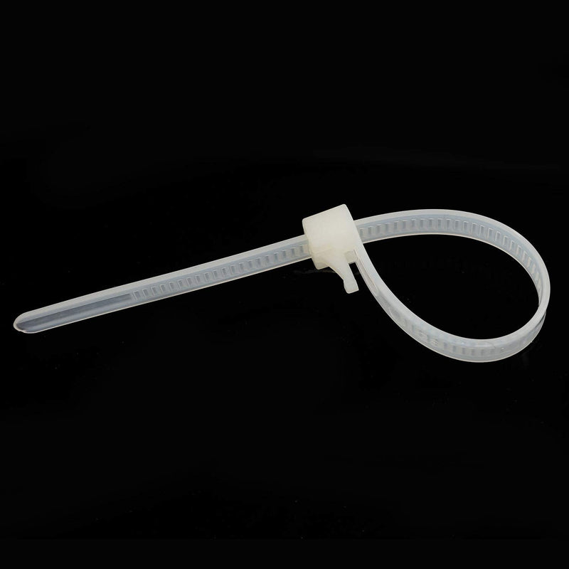  [AUSTRALIA] - 100pcs 6"(150mm)L 0.3"(7.8mm)W Releasable/Reusable Nylon Cable Zip Ties 120lbs Tensile Strength.for Organization/Management.White