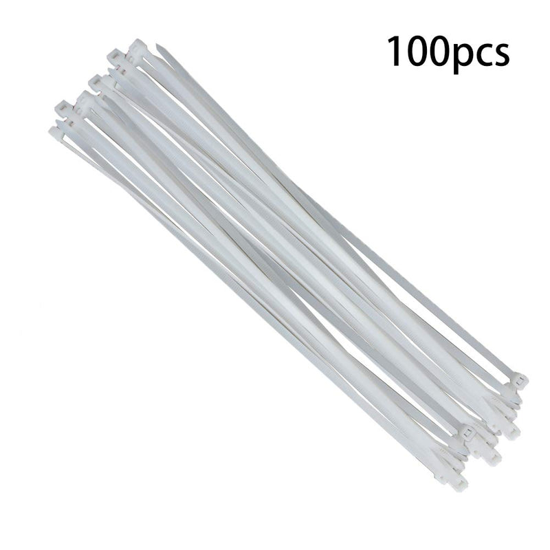  [AUSTRALIA] - Fielect 12 Inch Zip ties White Plastic Cable Tie Nylon Cable Wire Ties Self-Locking Tie Wraps 100Pcs Product Models :A5×300